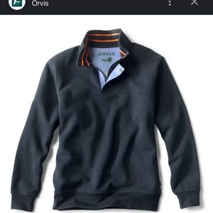 Orvis Sweatshirt Men’s 2XL Gray 1/4 Zip Pullover Long Sleeve Sweatshirt